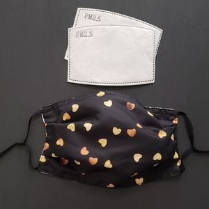 Face Mask Gold Hearts Adjustable NWOT